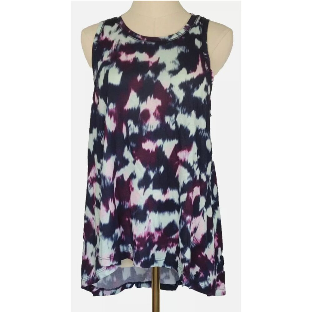 Sweaty Betty Easy Peazy Tank | Blue Flow Print Tie Dye | Size L